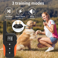 HKM-6781501 Waterproof Remote Dog Training Collar with Electric Shock, Vibration, and Beep Functions, Range Up to 1000 Meters