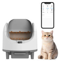 HKM-678163 Automatic Self-Cleaning Cat Litter Box with APP Control - Extra Large, Durable Plastic, Odor-Free Design