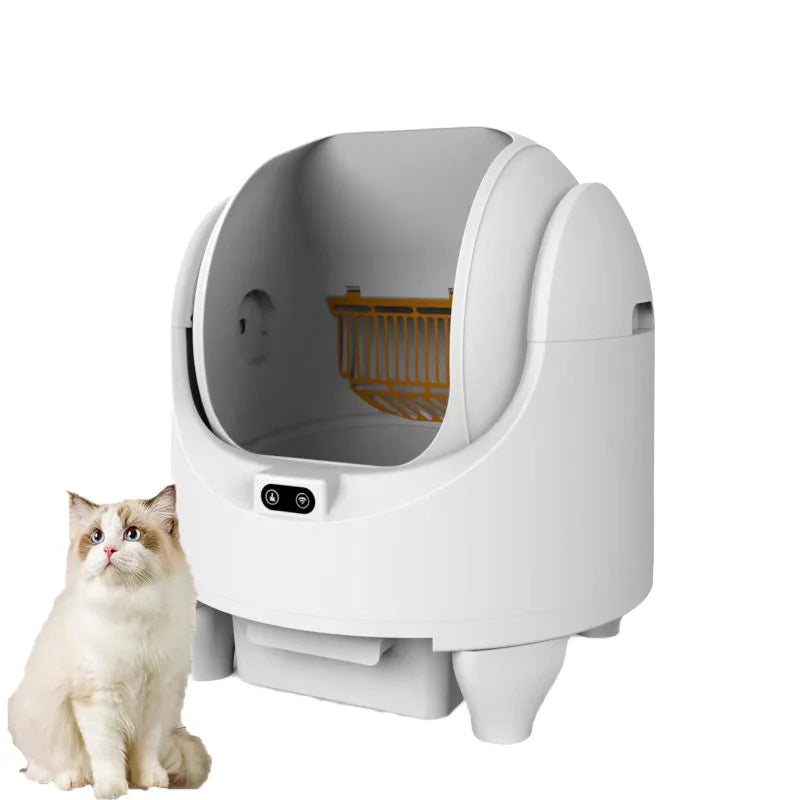 HKM-678163 Automatic Self-Cleaning Cat Litter Box with APP Control - Extra Large, Durable Plastic, Odor-Free Design