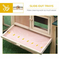 HKM-6781885 Large Outdoor Rabbit Hutch with Solid Fir Wood, Metal Wire Fencing, and Removable Tray for Easy Cleaning