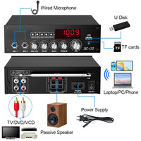 HKM-678227 200W Bluetooth High Power Amplifier Mini Home Theater Dual Channel Digital AMP