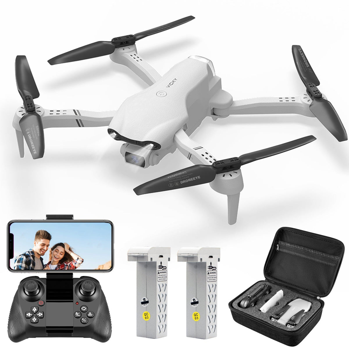 HKM-678227 Foldable Drone with 1080P HD Camera, 32 Minutes Flight Time, Easy One-Key Operation, and Trajectory Flight Function