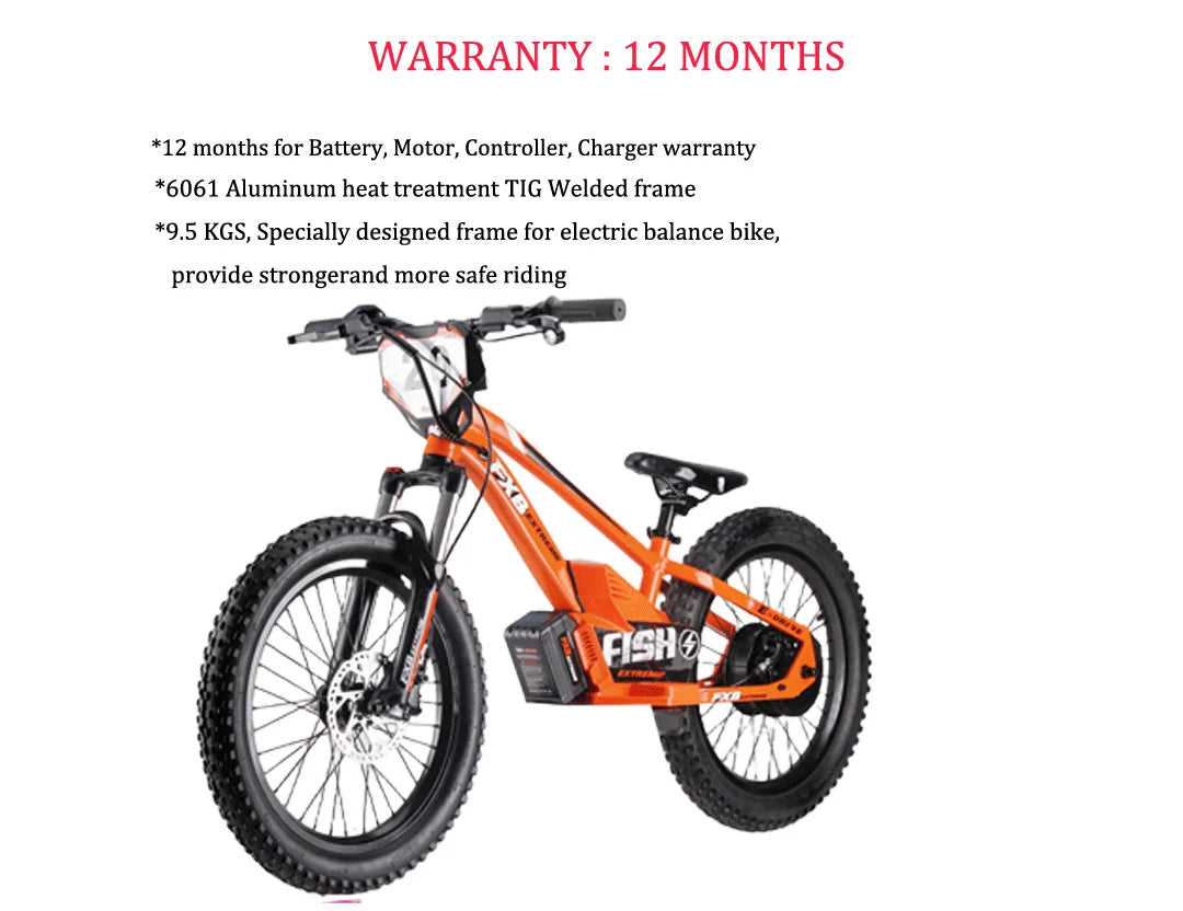 HKM-678291 20 Inch Hydraulic Adjustable Aluminum Alloy Electric Balance Bike with Lithium Battery and Disc Brakes