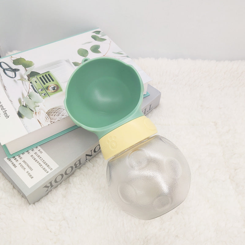 HKM-6784061 Portable Dog Water Bottle and Food Feeder for Small Pets - Leak Proof, BPA Free, 380ml Capacity
