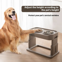 HKM-6784189 Elevated Stainless Steel Pet Bowls with Adjustable Height for Comfortable Dining