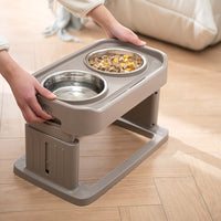 HKM-6784189 Elevated Stainless Steel Pet Bowls with Adjustable Height for Comfortable Dining