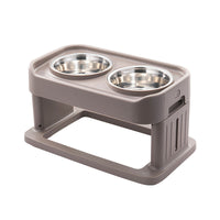 HKM-6784189 Elevated Stainless Steel Pet Bowls with Adjustable Height for Comfortable Dining