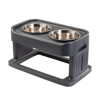 HKM-6784189 Elevated Stainless Steel Pet Bowls with Adjustable Height for Comfortable Dining
