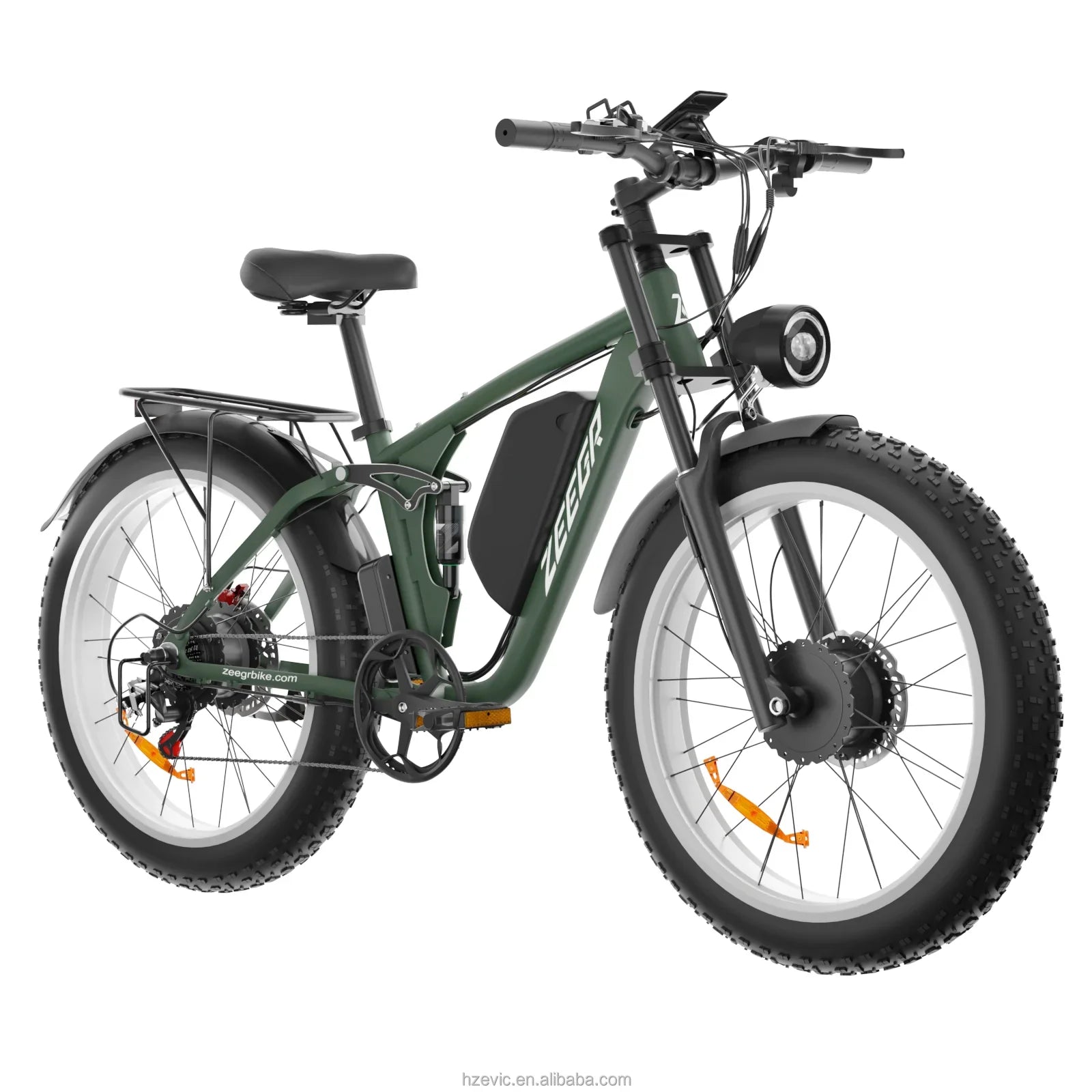 HKM-678419 2000W 52V Electric Fat Tire Bike with 7-Speed Gears and Hydraulic Disc Brakes, 26-inch Aluminum Alloy Frame