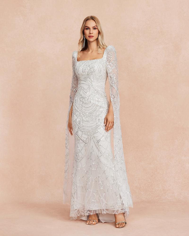 HKM-678419 Elegant White Women's Dress - EZ25110 Model