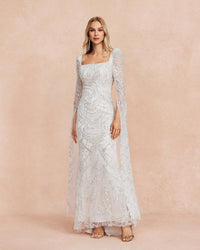 HKM-678419 Elegant White Women's Dress - EZ25110 Model