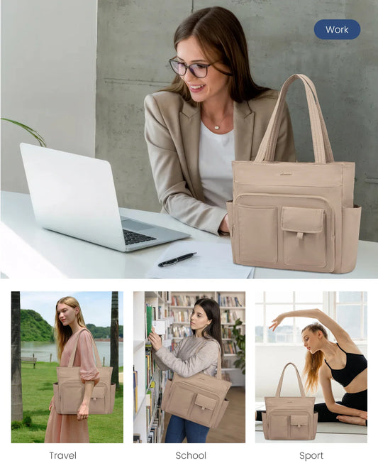 HKM-678419 Lightweight Casual Tote Bag for Work and Travel, Large Capacity Handbag for Women, Suitable for Teachers and Nurses