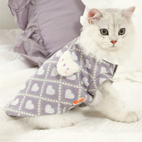 HKM-6784573 Lightweight Summer Cat Shirt - Plush Bear Round-Neck in Pink & Purple, Multiple Sizes Available