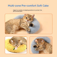 HKM-6784829 Cozy Cotton Plush Moon Pillow for Small Dogs - Light Yellow, White, Blue Options