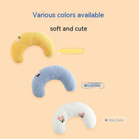 HKM-6784829 Cozy Cotton Plush Moon Pillow for Small Dogs - Light Yellow, White, Blue Options
