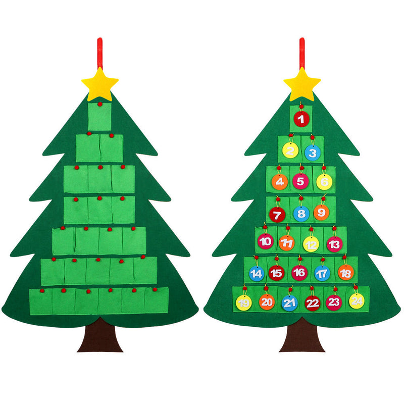 HKM-678483 Festive Felt Christmas Tree Calendar for Seasonal Decorations