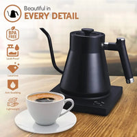 HKM-678483 Stainless Steel Gooseneck Kettle with Temperature Control for Precise Boiling and Pouring