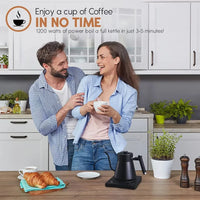HKM-678483 Stainless Steel Gooseneck Kettle with Temperature Control for Precise Boiling and Pouring