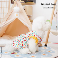 HKM-6786365 Anti-Lint Cotton Pet Skirt for Dogs in Yellow and Orange, Sizes S to 2XL