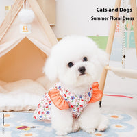 HKM-6786365 Anti-Lint Cotton Pet Skirt for Dogs in Yellow and Orange, Sizes S to 2XL