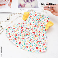 HKM-6786365 Anti-Lint Cotton Pet Skirt for Dogs in Yellow and Orange, Sizes S to 2XL