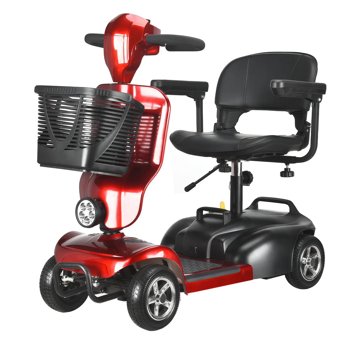 HKM-678739 Foldable 4 Wheel Electric Mobility Scooter, 120 Kg Capacity, 15km Range, Electronic Brake, Removable Battery