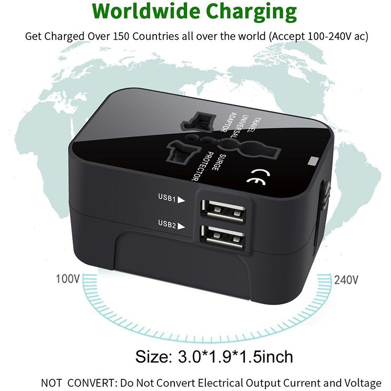 HKM-678739 Universal Worldwide Travel Adapter Wall Charger with AC Power Plug
