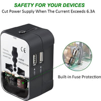 HKM-678739 Universal Worldwide Travel Adapter Wall Charger with AC Power Plug