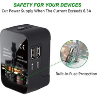 HKM-678739 Universal Worldwide Travel Adapter Wall Charger with AC Power Plug