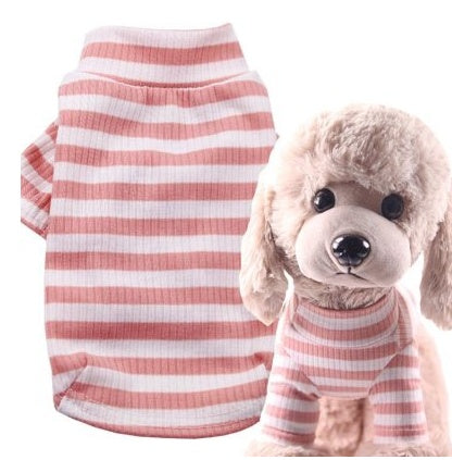 HKM-6788157 Comfortable Stretch Cotton Striped Pet Bottoming Shirt for All Breeds