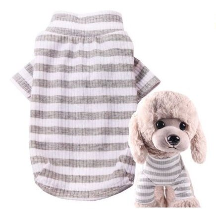 HKM-6788157 Comfortable Stretch Cotton Striped Pet Bottoming Shirt for All Breeds
