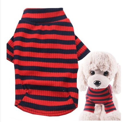 HKM-6788157 Comfortable Stretch Cotton Striped Pet Bottoming Shirt for All Breeds