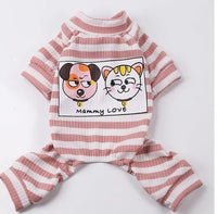 HKM-6788157 Comfortable Stretch Cotton Striped Pet Bottoming Shirt for All Breeds