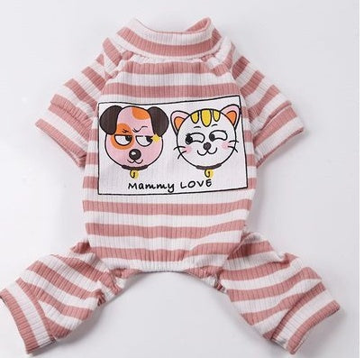 HKM-6788157 Comfortable Stretch Cotton Striped Pet Bottoming Shirt for All Breeds