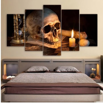 HKM-678867 Modern Black Rectangular HD Canvas Wall Art - Set of 5, Framed Decorative Prints