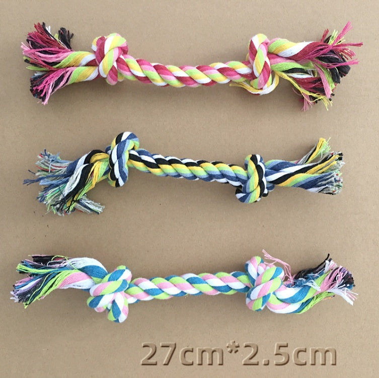 HKM-6788797 Durable Cotton Rope Dog Toy for Molar Teeth Cleaning and Play