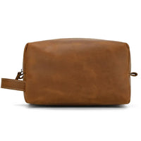 HKM-678931 Vintage Leather Multifunctional Travel Clutch and Toiletry Bag for Men and Women