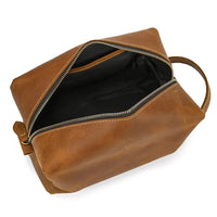 HKM-678931 Vintage Leather Multifunctional Travel Clutch and Toiletry Bag for Men and Women