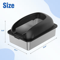 HKM-6789437 Large Stainless Steel Cat Litter Box with Lid, Non-Slip Base, Scoop and Mat Included