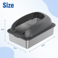 HKM-6789437 Large Stainless Steel Cat Litter Box with Lid, Non-Slip Base, Scoop and Mat Included
