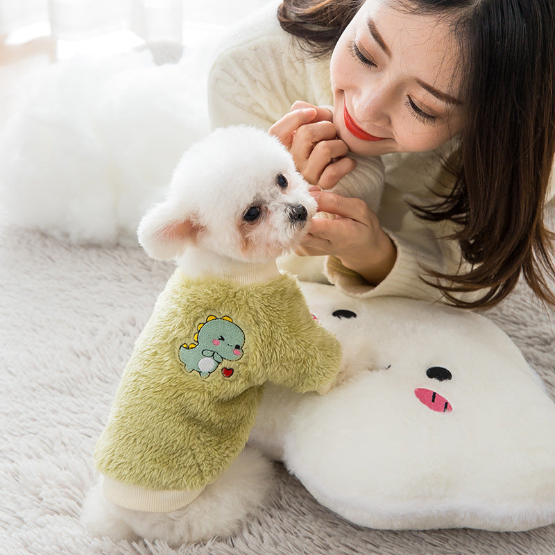 HKM-6790333 Cozy Coral Flannel Sweater for Small Dogs and Cats - Perfect for Autumn and Winter