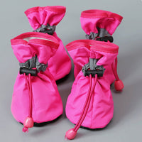 HKM-6790589 Pet Soft Bottom Non-Slip Rain Boots for Dogs - Breathable Nylon Cloth, Adjustable Fit in Red, Blue, Black
