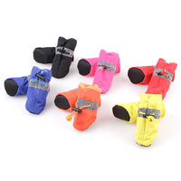 HKM-6790589 Pet Soft Bottom Non-Slip Rain Boots for Dogs - Breathable Nylon Cloth, Adjustable Fit in Red, Blue, Black