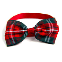 HKM-6791741 Pet Bow Tie Collar in Festive Red and Green for Dogs and Cats - Handcrafted for All Seasons