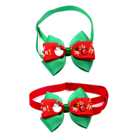 HKM-6791741 Pet Bow Tie Collar in Festive Red and Green for Dogs and Cats - Handcrafted for All Seasons