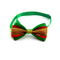 HKM-6791741 Pet Bow Tie Collar in Festive Red and Green for Dogs and Cats - Handcrafted for All Seasons