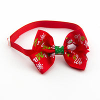 HKM-6791741 Pet Bow Tie Collar in Festive Red and Green for Dogs and Cats - Handcrafted for All Seasons