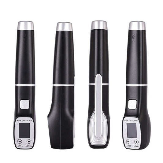 HKM-679443 High Wave Electrotherapy Rod Enhanced Version with Screen Display - Seven-Piece Set in White with Red and Purple Light Options