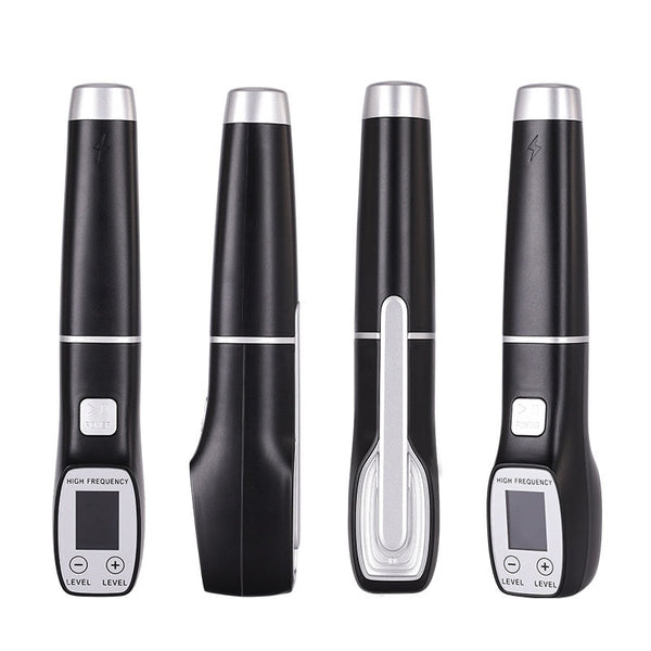 HKM-679443 High Wave Electrotherapy Rod Enhanced Version with Screen Display - Seven-Piece Set in White with Red and Purple Light Options
