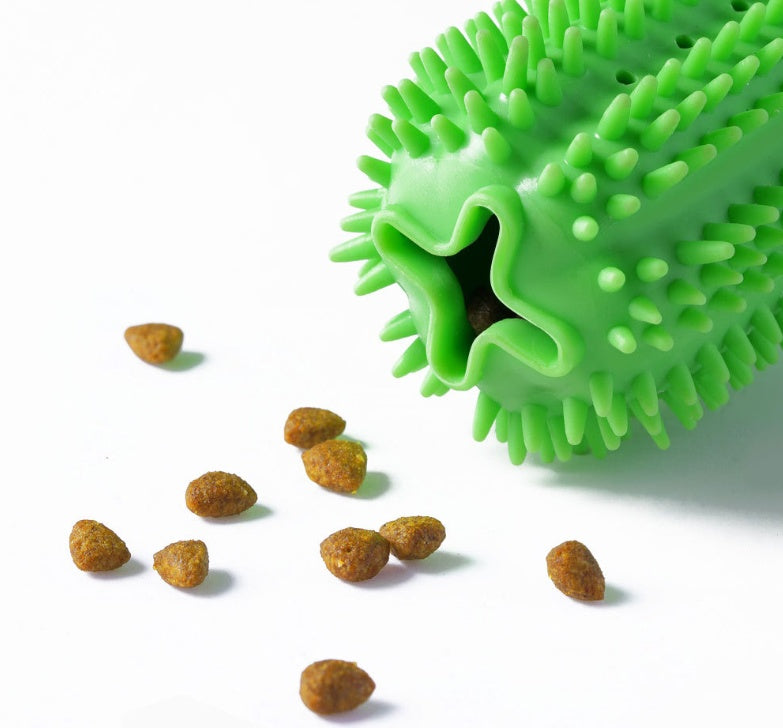 HKM-6794557 Durable TPR Chew Toy Leak Feeder - Cactus Design for Teething Pets in Two Sizes